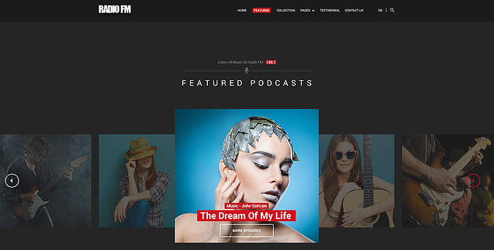 radio website template