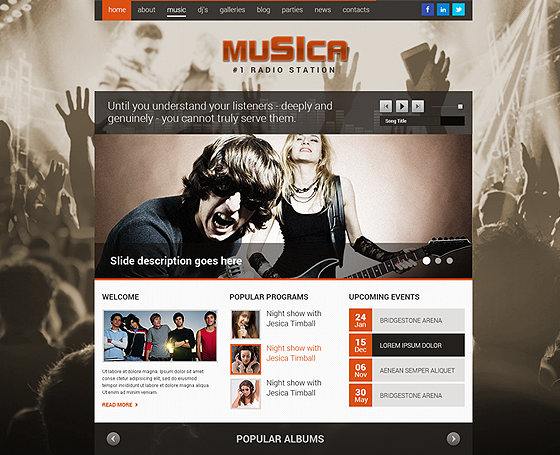 Music Wordpress template Music Wordpress template