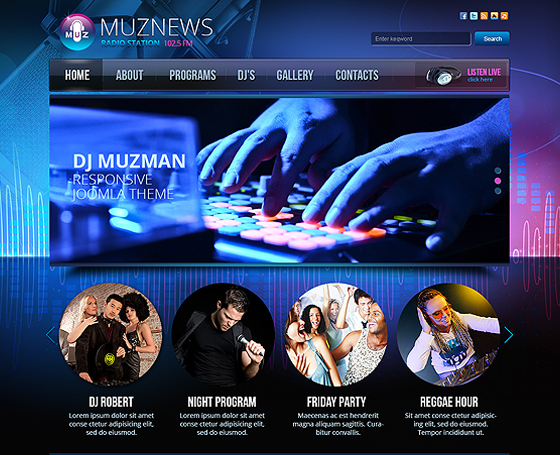Music Radio Joomla Template