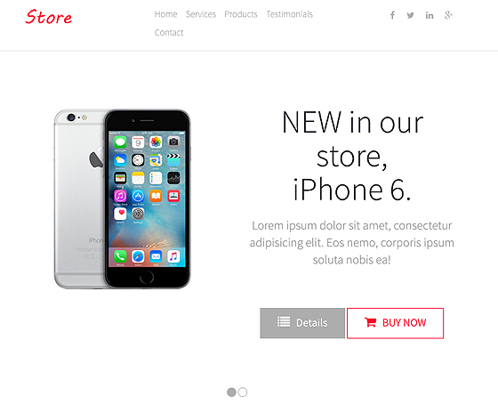 Store - Free bootstrap theme