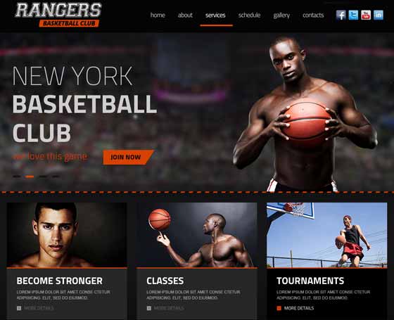 Basketball club bootstrap template Basketball club bootstrap template