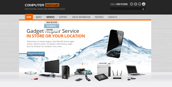 Computer Restoration HTML Bootstrap template