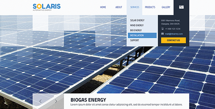 Alternative energy wordpress template