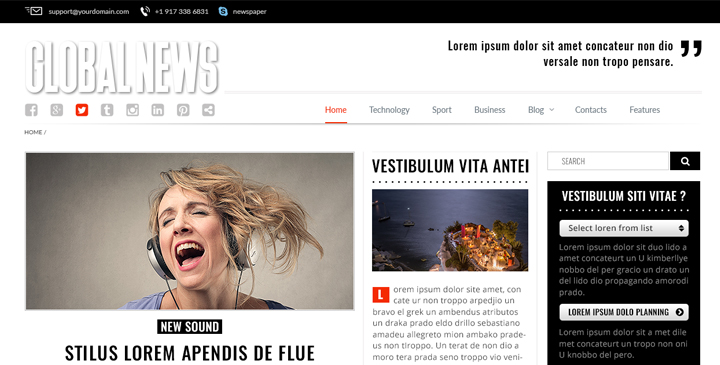 Newspaper bootstrap theme