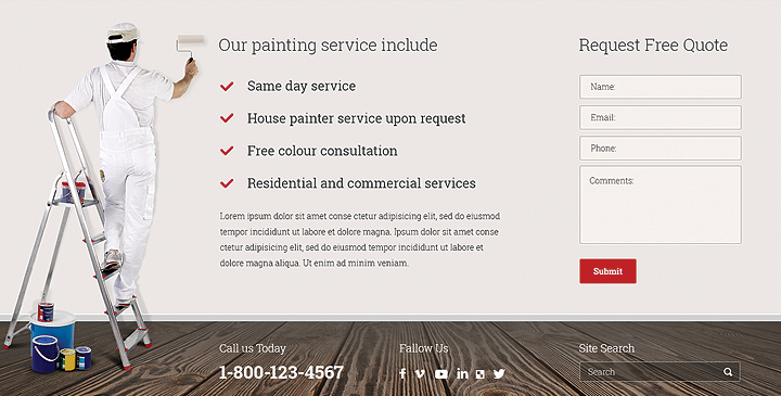 Painting company website template