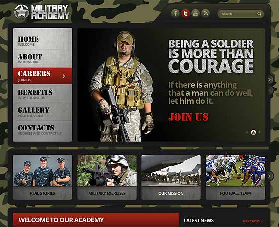 Military Academy bootstrap template Military Academy bootstrap template