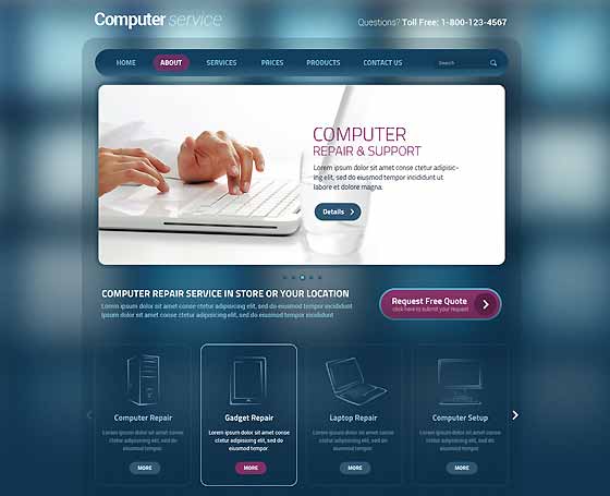 Computer Service bootstrap template Computer Service bootstrap template