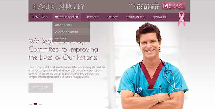 Plastic surgery template