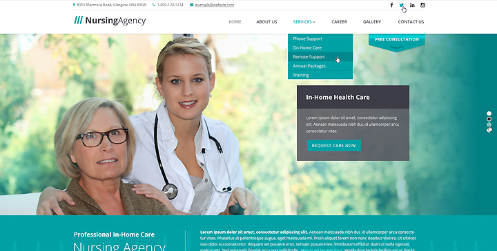 Nursing care bootstrap theme