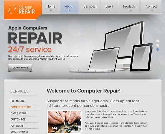 Computer service wordpress template