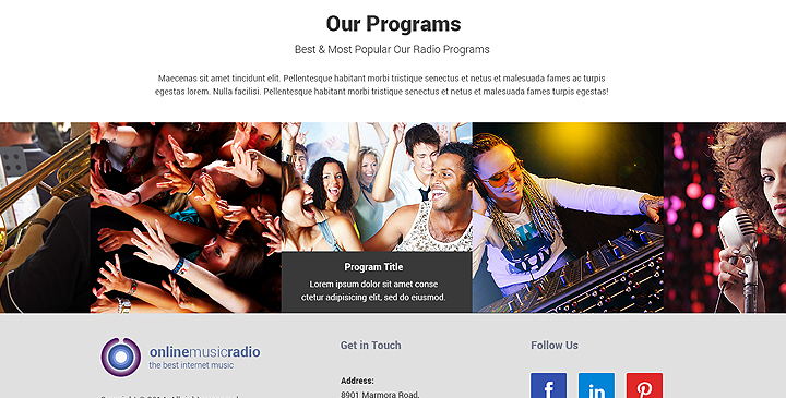 radio website template