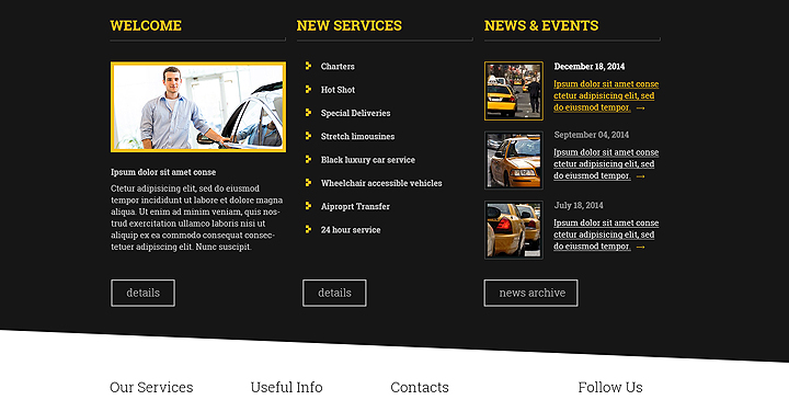 taxi service website template
